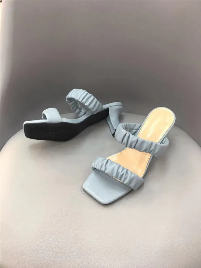 Women's Thick Heel Mid heel Strap Sandals Blue - Shop at LoveMi
