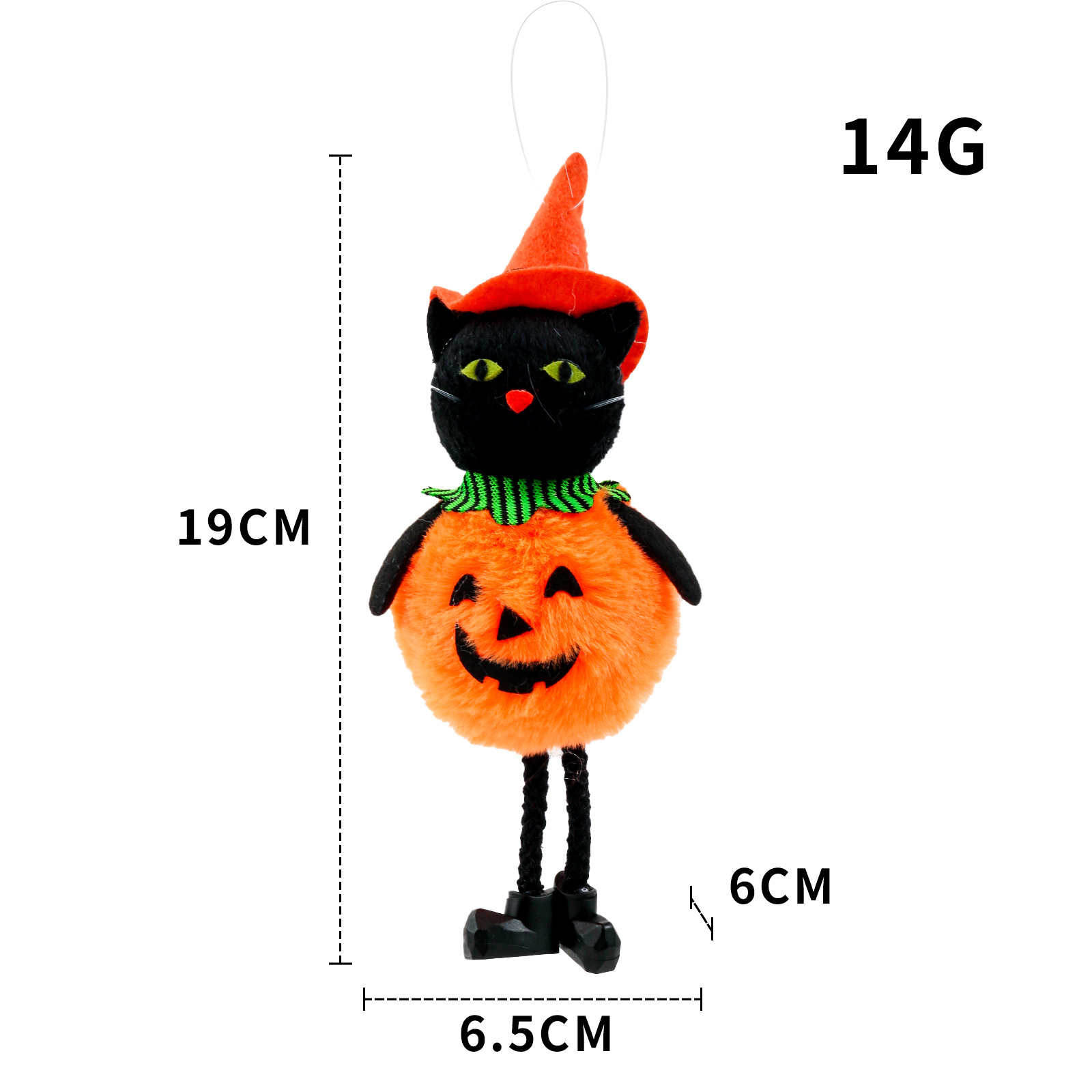 Pumpkin witch ornaments broom haunted house decoration