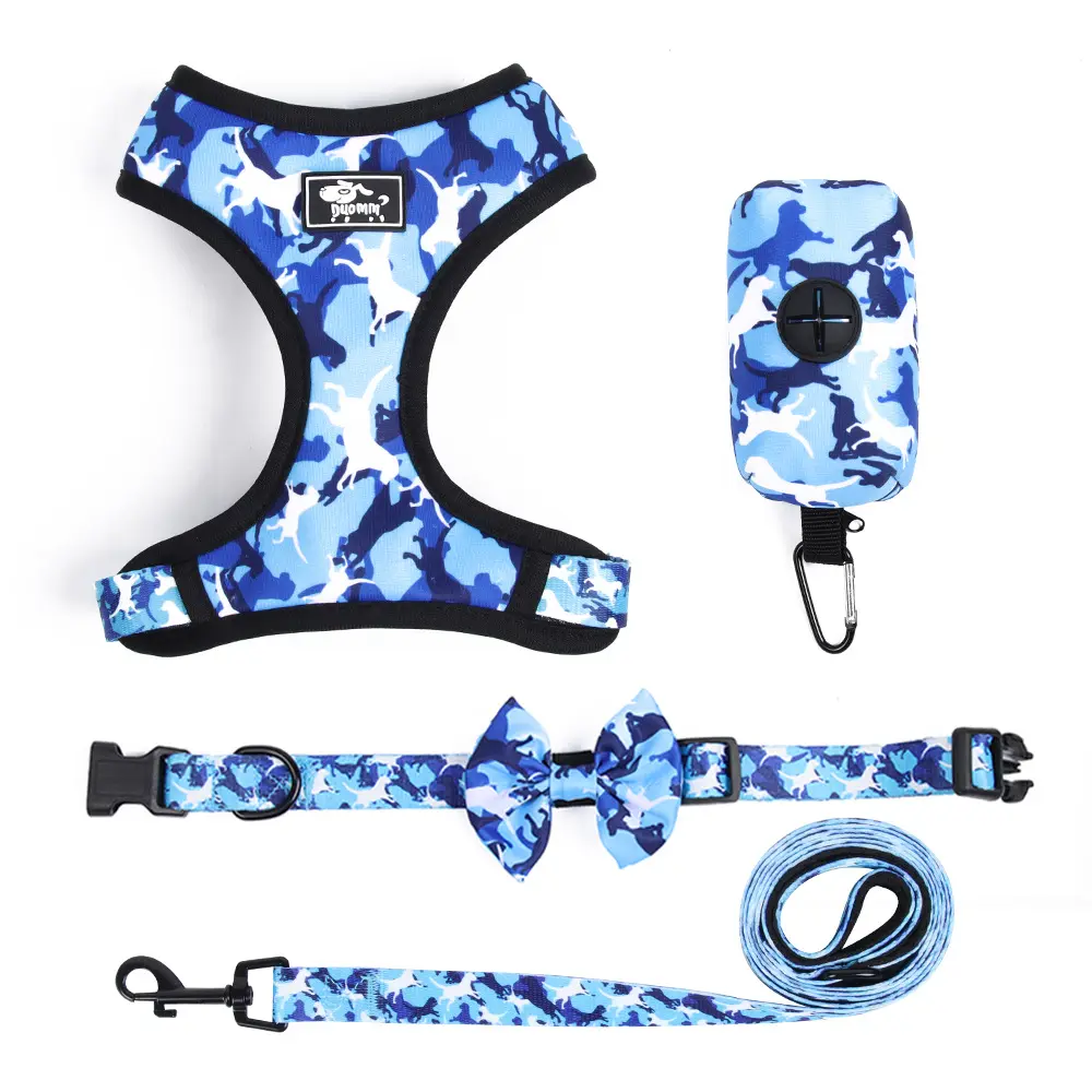 Printed Chest Harness Set Dog Rope Pet