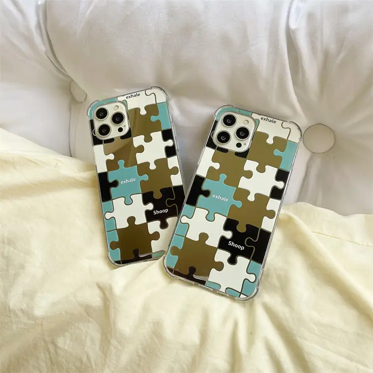 Creative Mirror Color Contrast Puzzle Phone Case