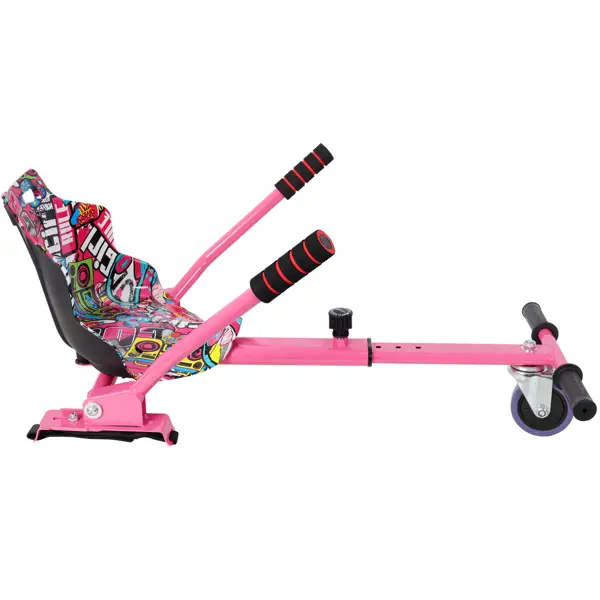 Hoverboard Seat Attachment Go-Kart,Fits 6.5in 8in 10in Hoverboards,Sturdy Adjustable Off-Road Frame,Hover Cart For Family Fun,not Include Hoverboard,Pink