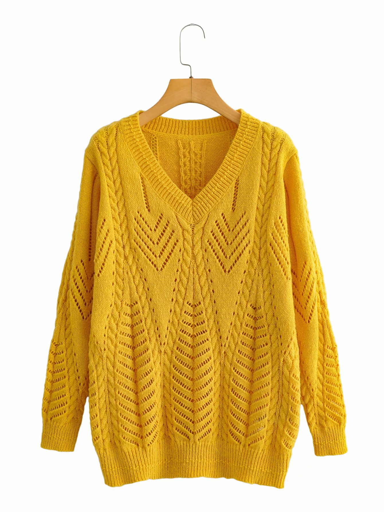 Title 11, Arctic Velvet Loose Openwork Knitted Sweater Women