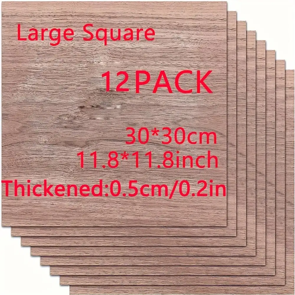 12 Square Walnut Wood Pieces Natural, Unfinished