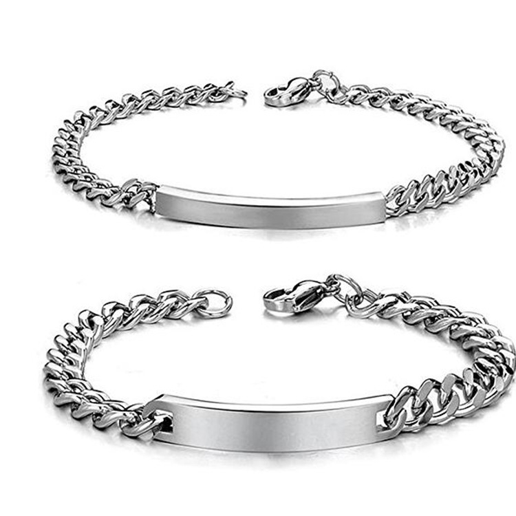 Title 3, Bracelet de Couple brillant en acier titane, mo...