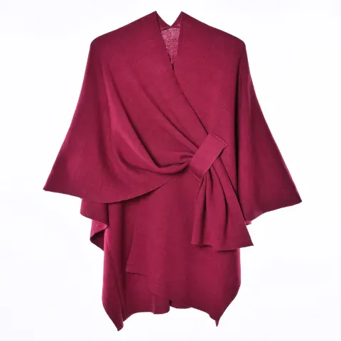 Women's Solid Color Knit Tie Shawl Coat