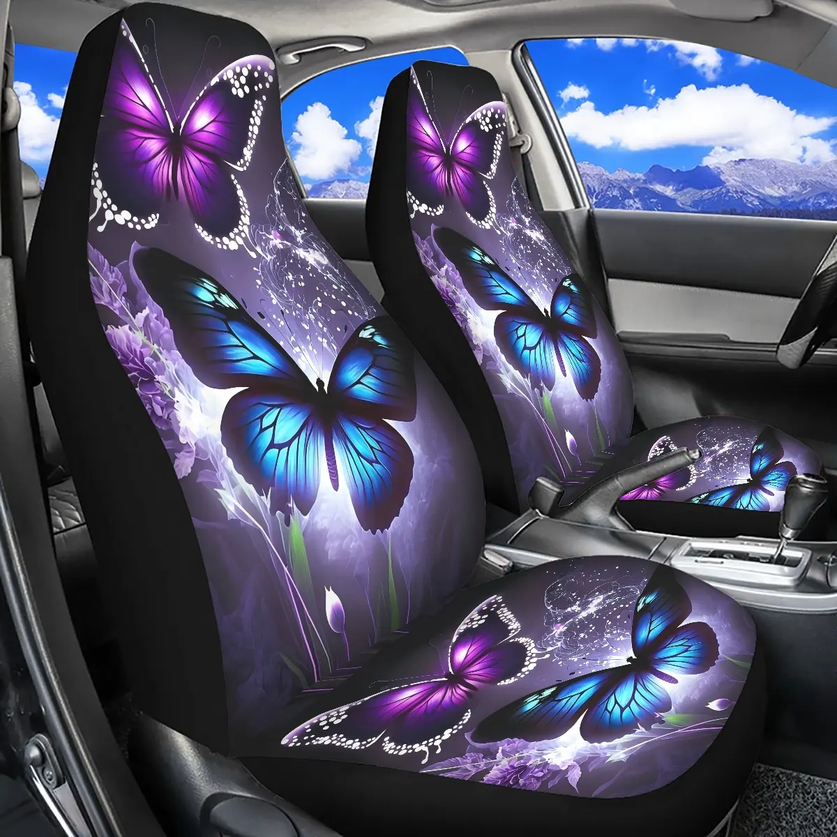 2 Front Car Seat Covers, Digitally Printed