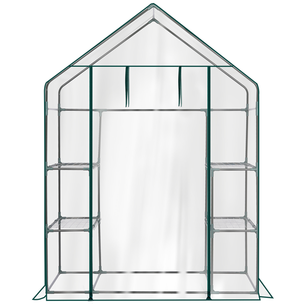 Mini Walk-in Greenhouse With PVC Cover, 4-Shelf Indoor Outdoor Plant Gardening Green House For Garden Backyard, 56inch X 29inch X 77inch, Transparent — foto 14