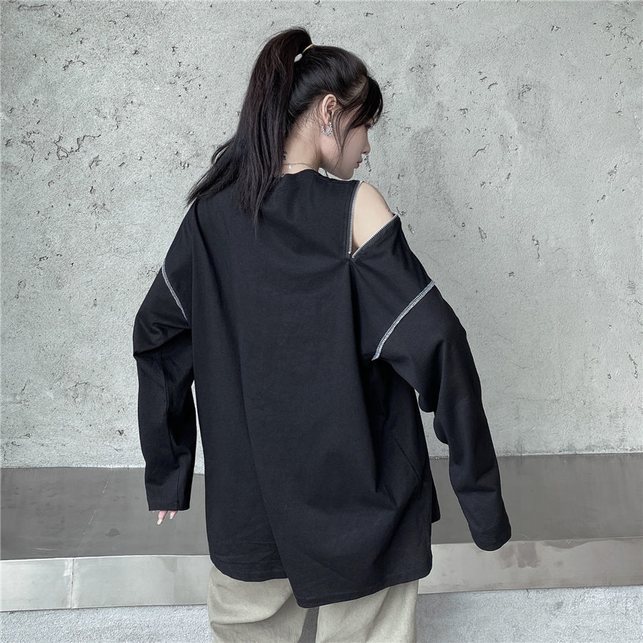 Title 7, Retro Zipper Pullover Long-sleeved Top Trendy