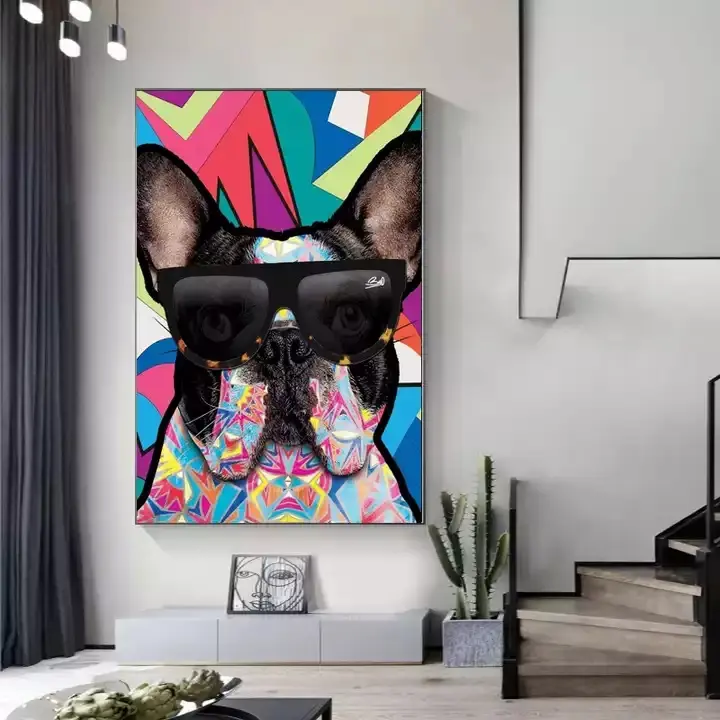 Street Graffiti Animals Cats Dogs Rabbits Canvas