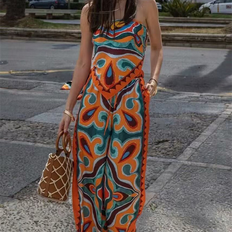 Women's Fashion Halter Headband Style Top Trousers