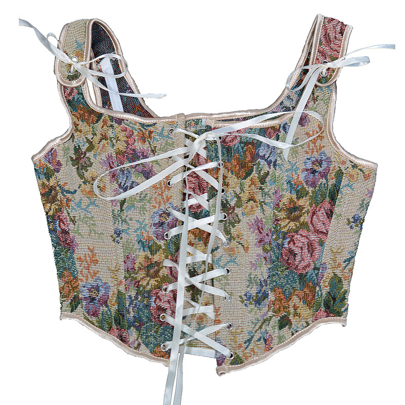 French Style Retro Spaghetti Straps Vest For Women - Image 9