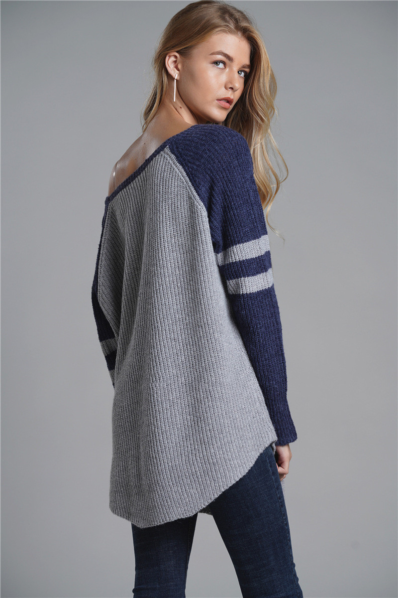 Title 5, Womens Mid-length Loose Solid Color Pullover K...