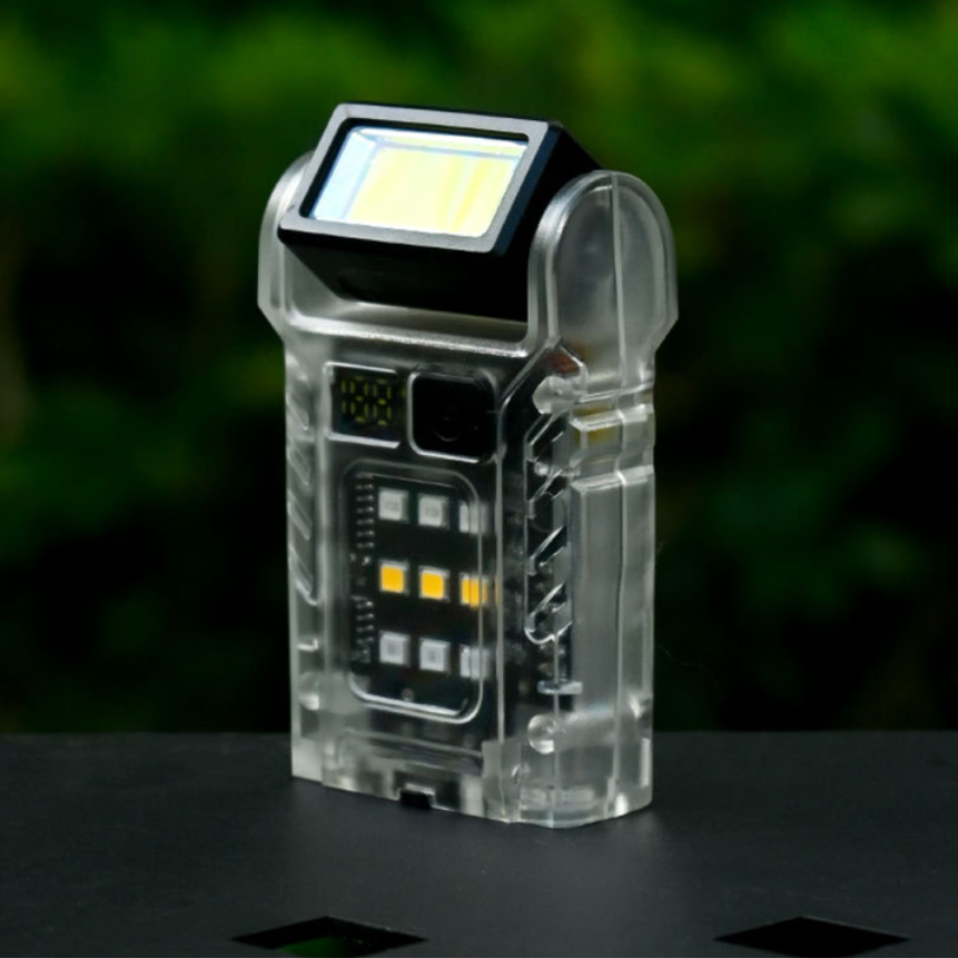 Mini Pocket LED Flashlight Magnetic USB Rechargeable Torch Work Light Belt-Clip