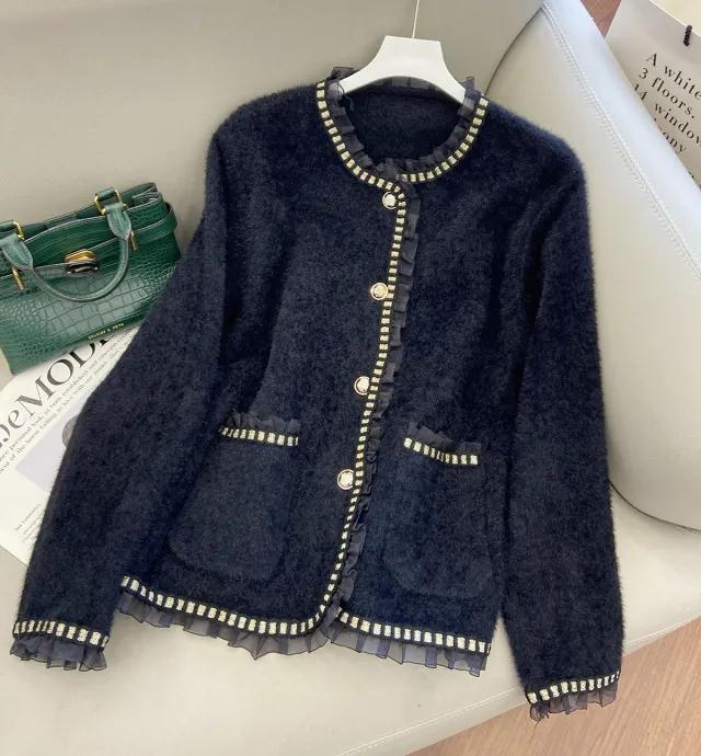 Coat Niche CardiganMink Velvet Western style High end Black - Shop at LoveMi