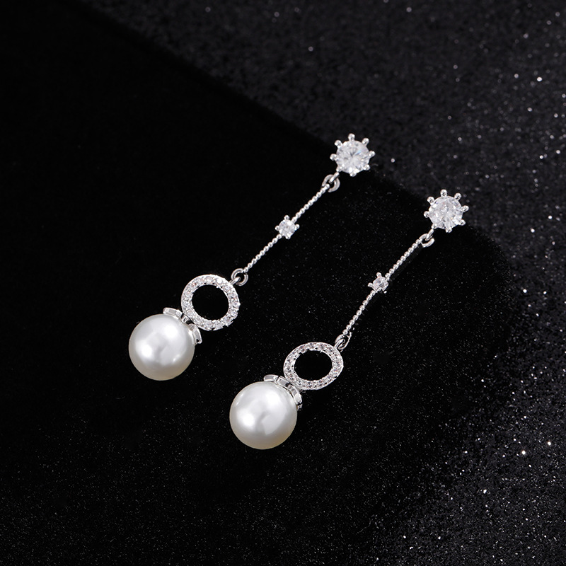Pearl Earrings Female Long Temperament New Style