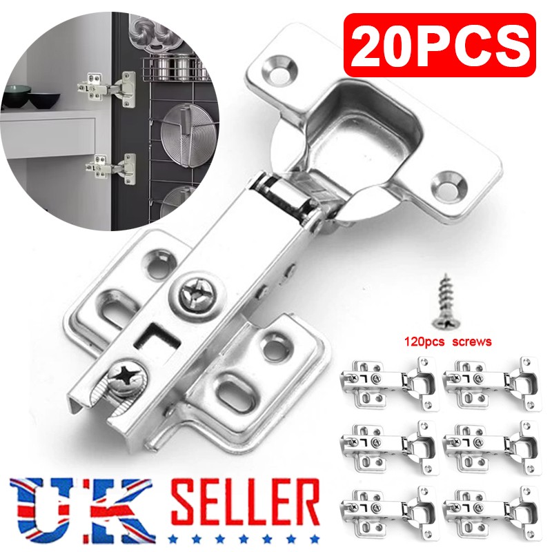 20x Soft Close Kitchen Cupboard Cabinet Door Hinges Slow Shut Full Overlay 35mm — image 3