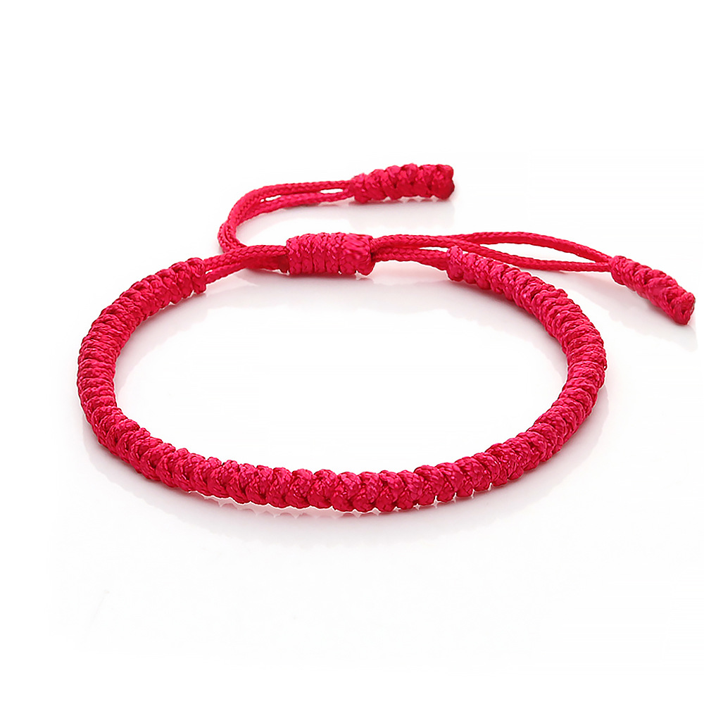 Hand-woven Diamond Knot  Red Rope Bracelet Ethnic Style Creative Jewelry