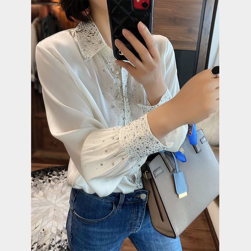Gypsophila Hot Diamond Fashion Temperament Western Style Wild Thin Shirt Women