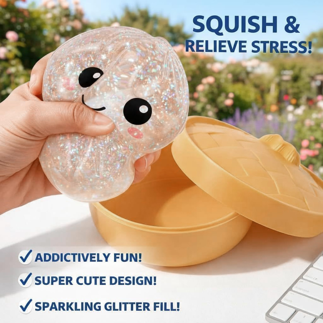 12PCS Glitter Dumpling S Quishy Toy Mystery Blind Box Bun Stress Relief Steamer — image 3