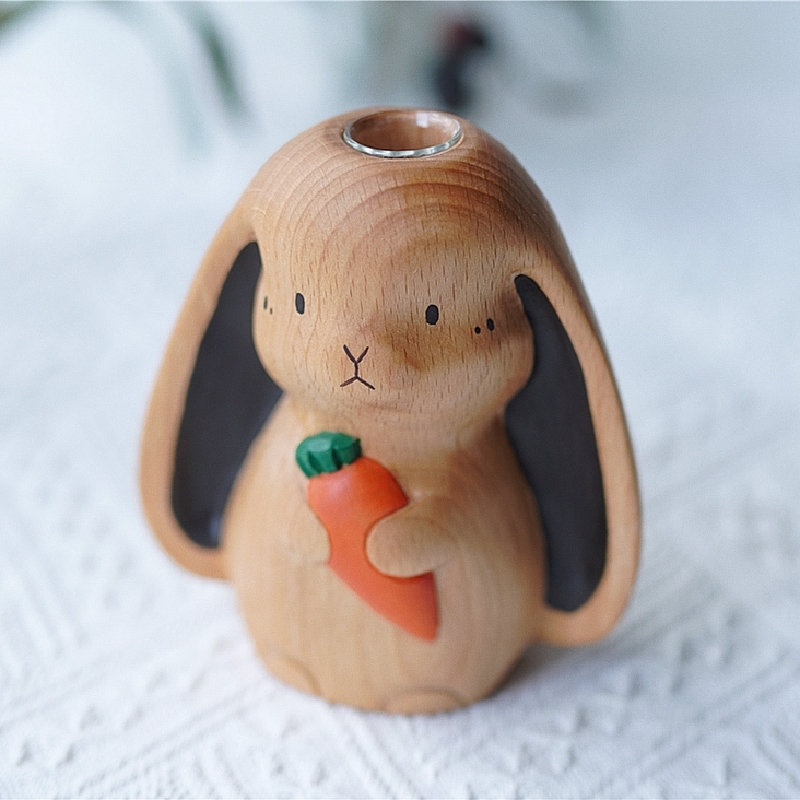 Vase décoratif en bois massif Lapino