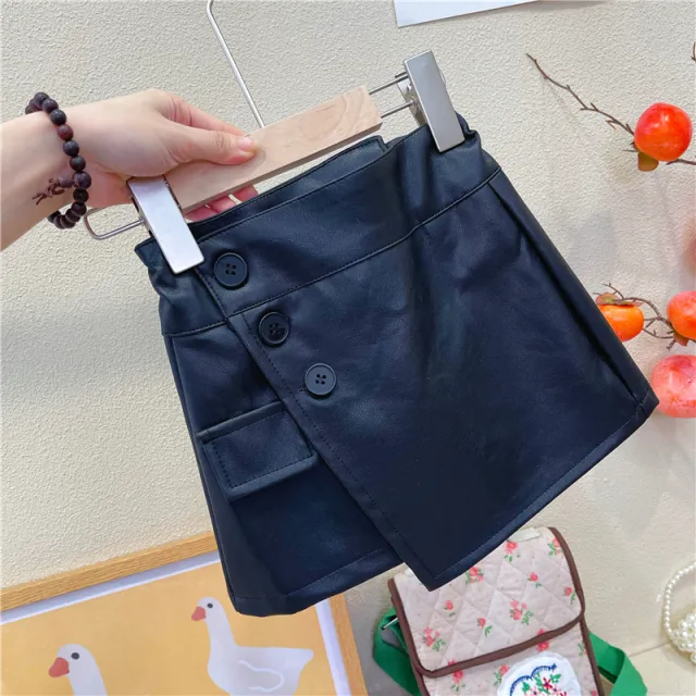 Girls' Skirt Suit, Long sleeved Lace Shirt Black - Shop at LoveMi