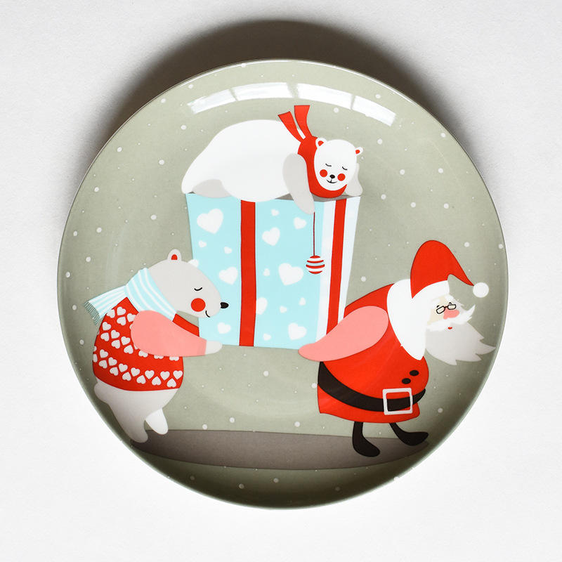 Title 8, Cartoon Hand-painted Christmas Ceramic Plate