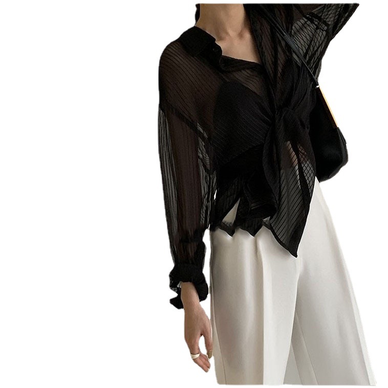 Women's Fashion Casual Transparent Shirt Sunscreen