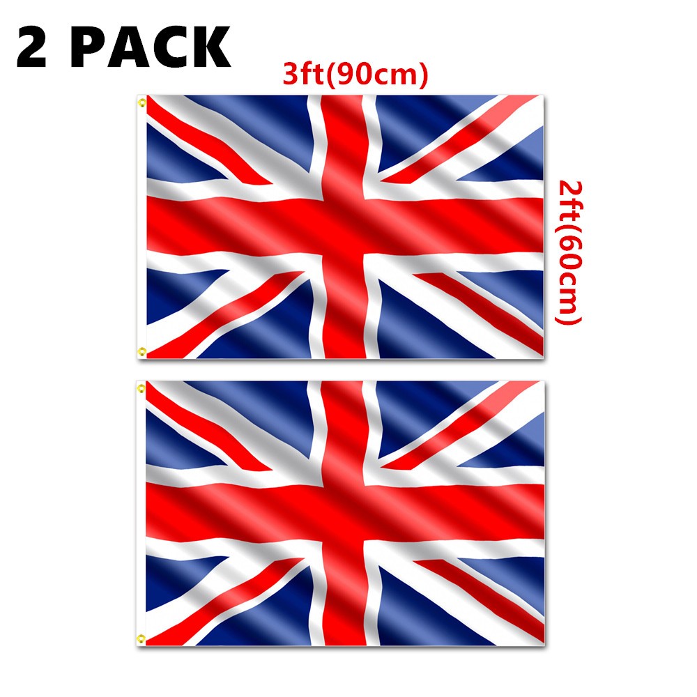 2 X 3ft 60X90cm Union Jack Great British United Kingdom Sport UK Team Flag — image 7