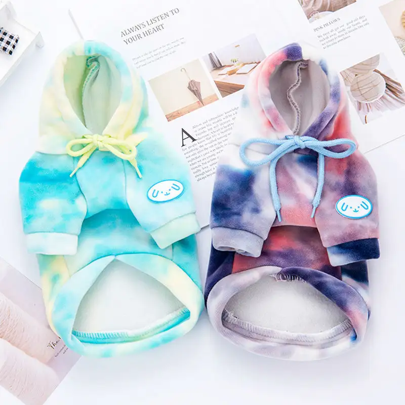 Tie-Dye Cat Hoodie Sweatshirt for Autumn and Winter