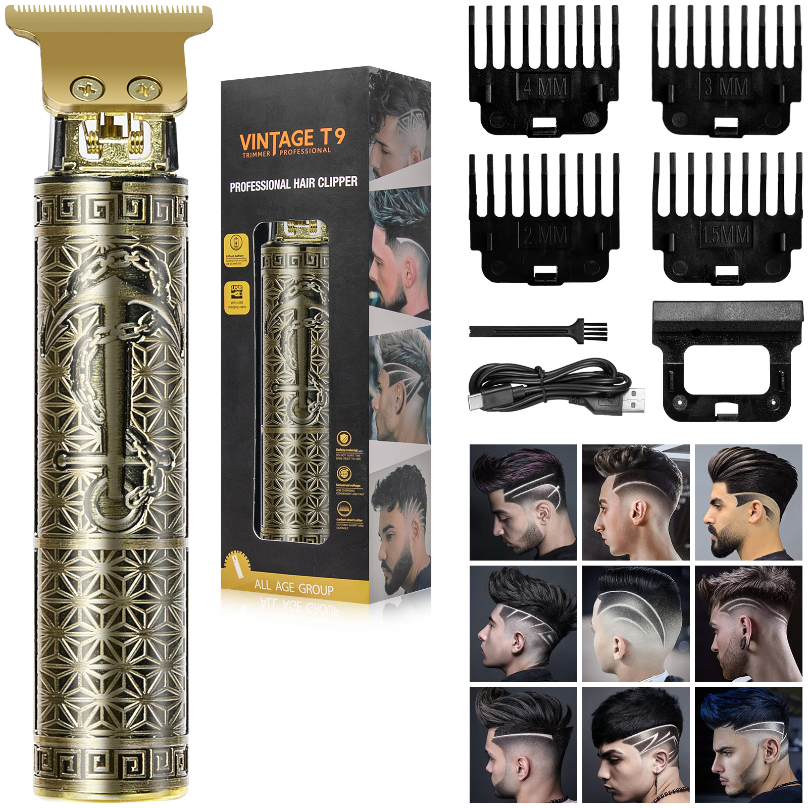 Professional Mens Hair Clippers Shaver Trimmers Machine Cordless Beard Electric — foto 7