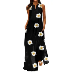 V-neck Pocket Floral Dress For Women - 10 Style - View 1