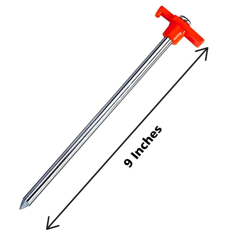 10Pcs Heavy Duty Galvanised Steel Tent Pegs Metal Camping Ground Sheet Anchor HS