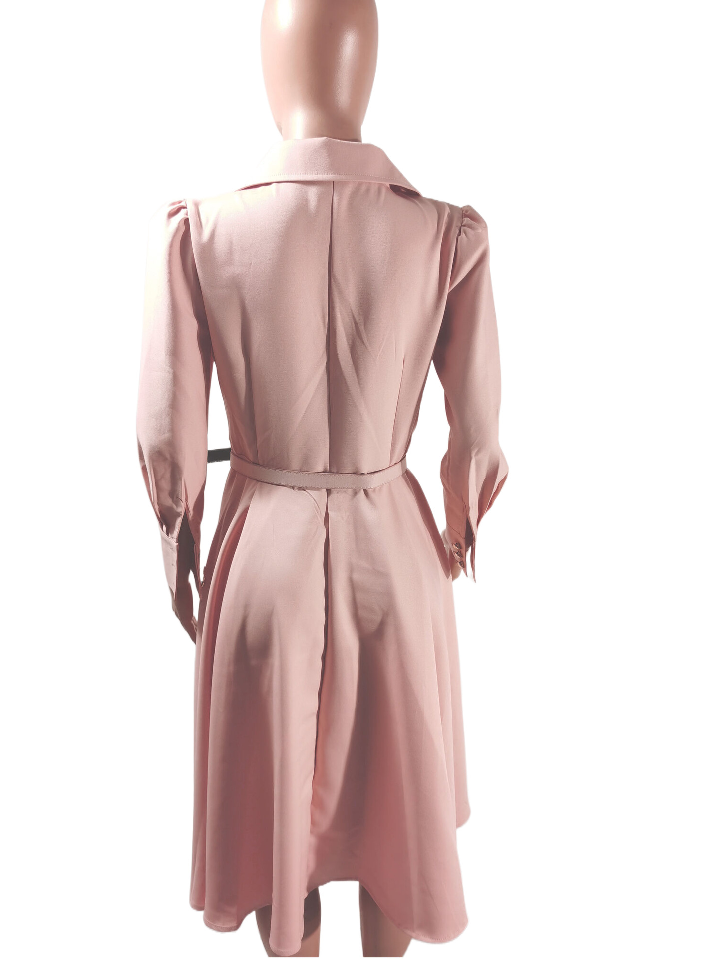 Long Lapel Pleated Strap Waistband Dress D7fefa35 Eafb 40f3 9344 69f0bc715c2a