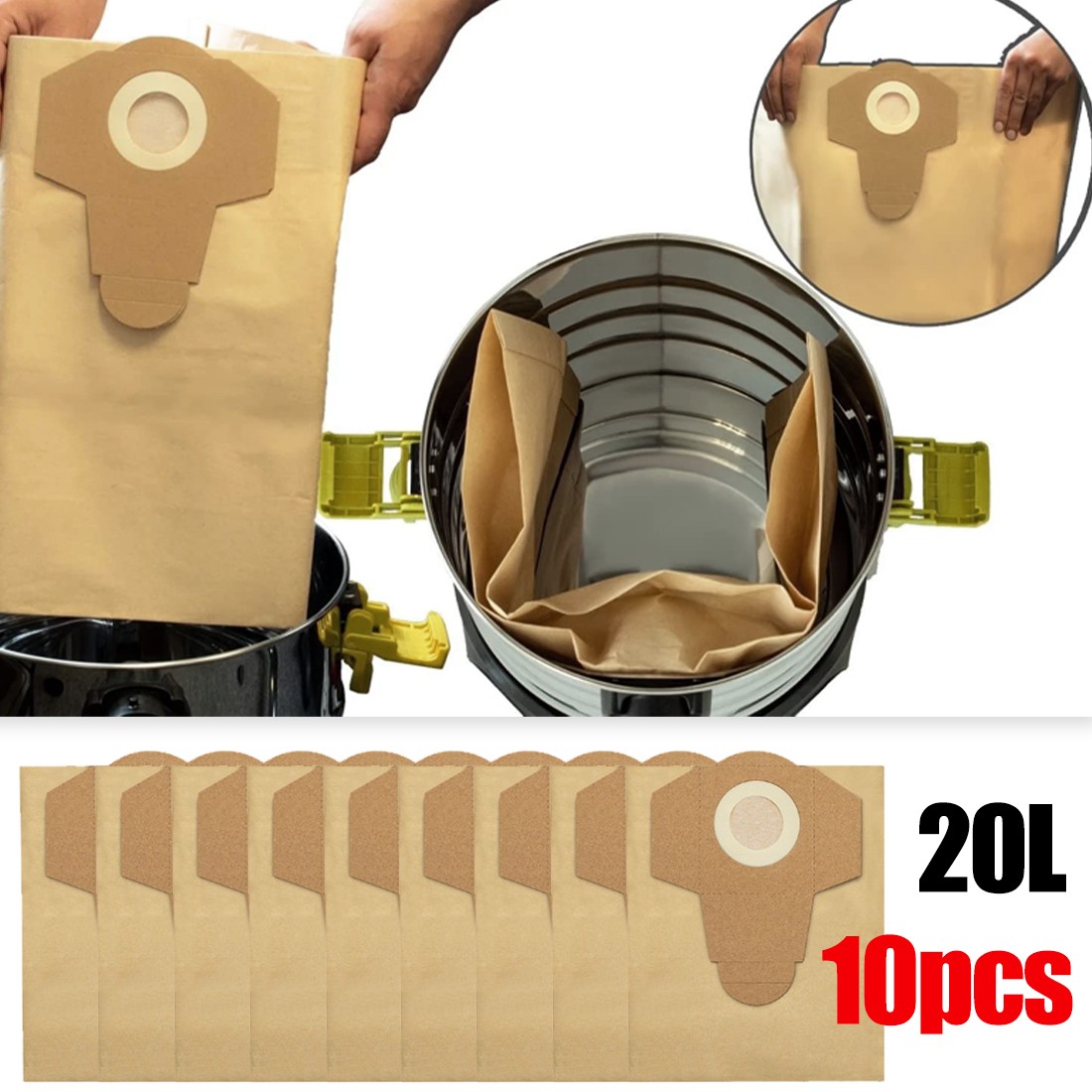 10pcs 20L Vacuum Cleaner Accessories Dust Bag Filter Garbage — image 10