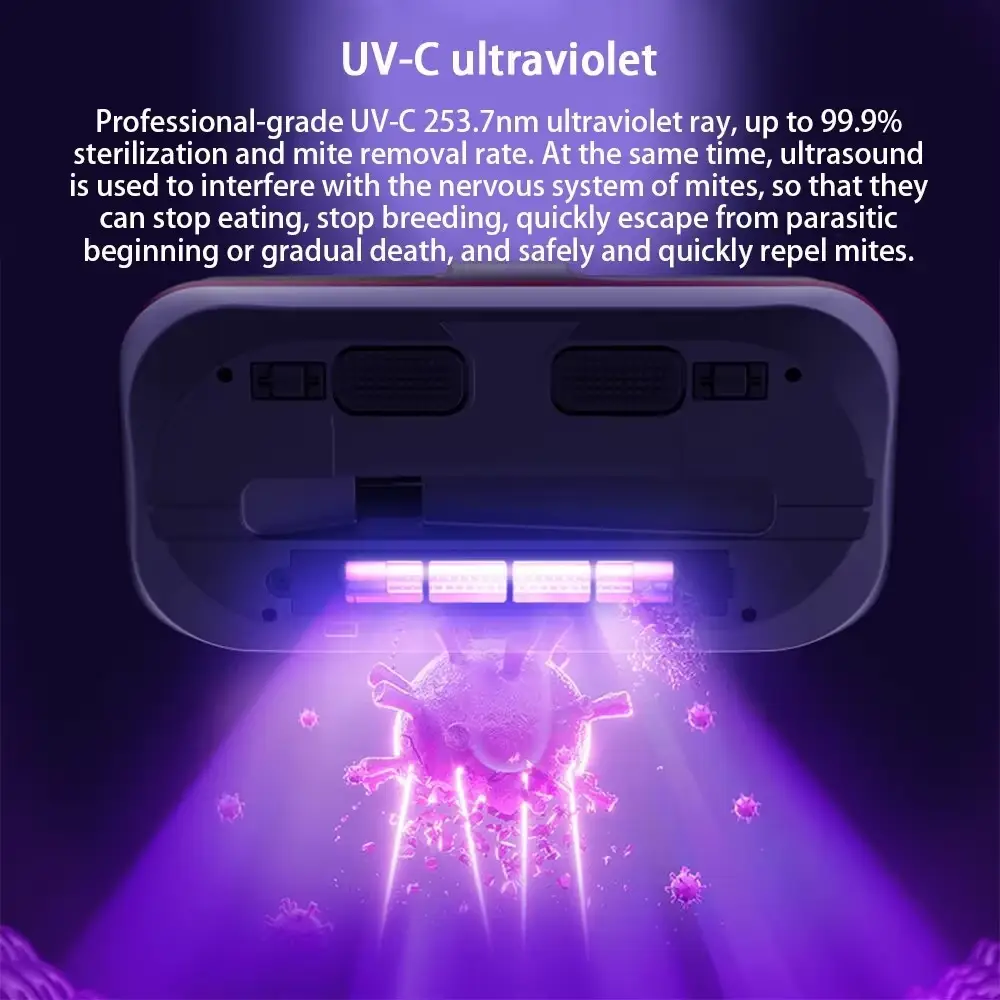 Wireless Mite Remover Bed USB Charging Household UV Sterilization Device Dehumidifying Vacuum Cleaner Deep Tapping Mite Remover