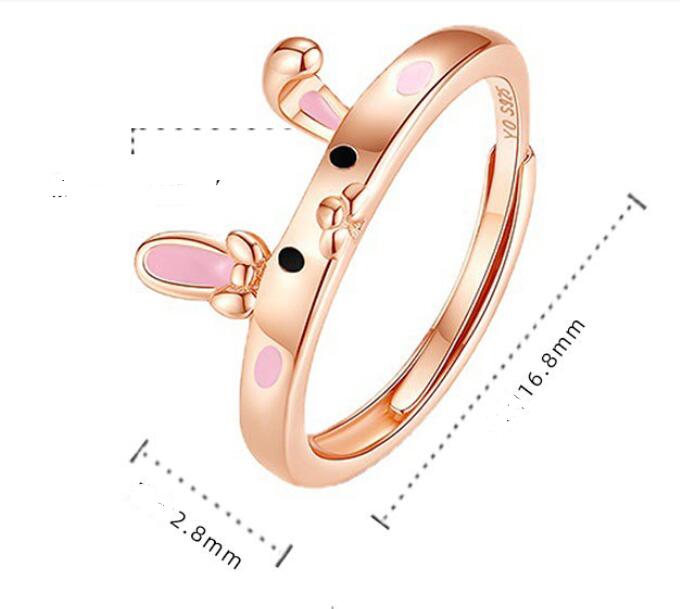 Title 1, Bague Ouverte Lapin Mignon pour Femme Bijou Ten...