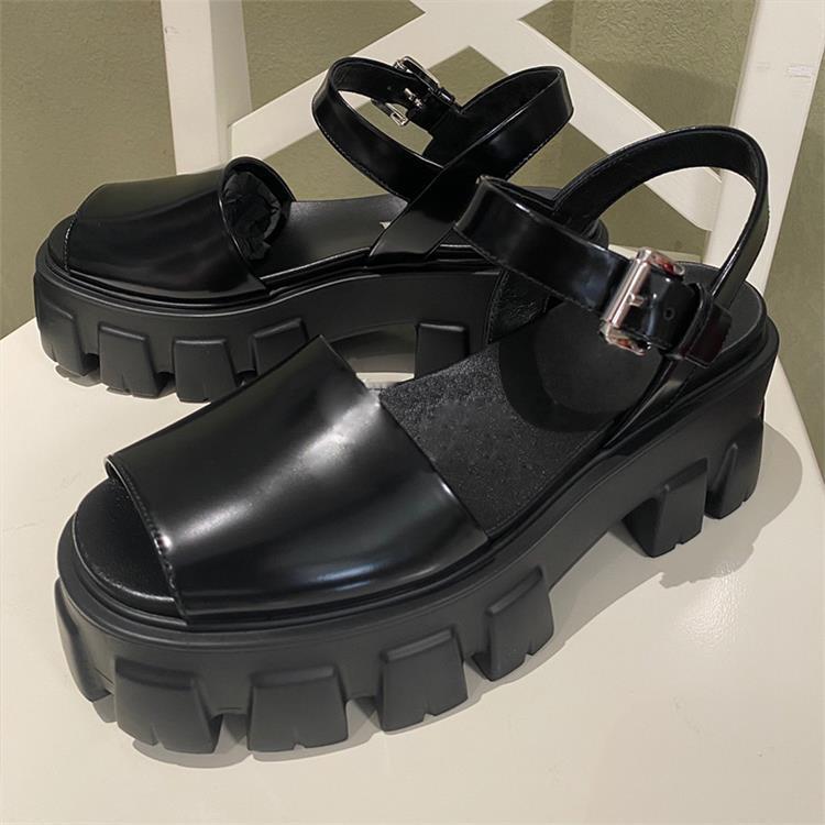 Fish Mouth Thick Bottom Increased Hollow Buckle Sandals Women