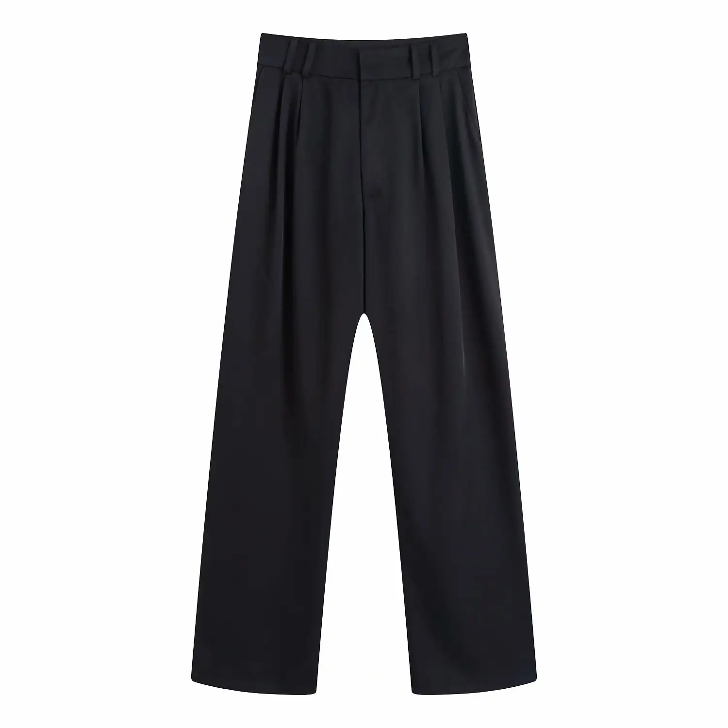 High Waist Slimming Solid Color Casual Trousers