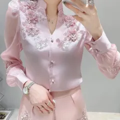 Women's Top Design Fashion Western Style Shirt - Pink - View 1