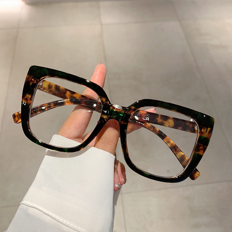 Title 10, Leopard Print Frame Plain Glasses Anti Blue-ray