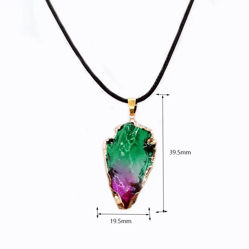 European And American Natural Semi-precious Stone Crystal Triangle Pendant