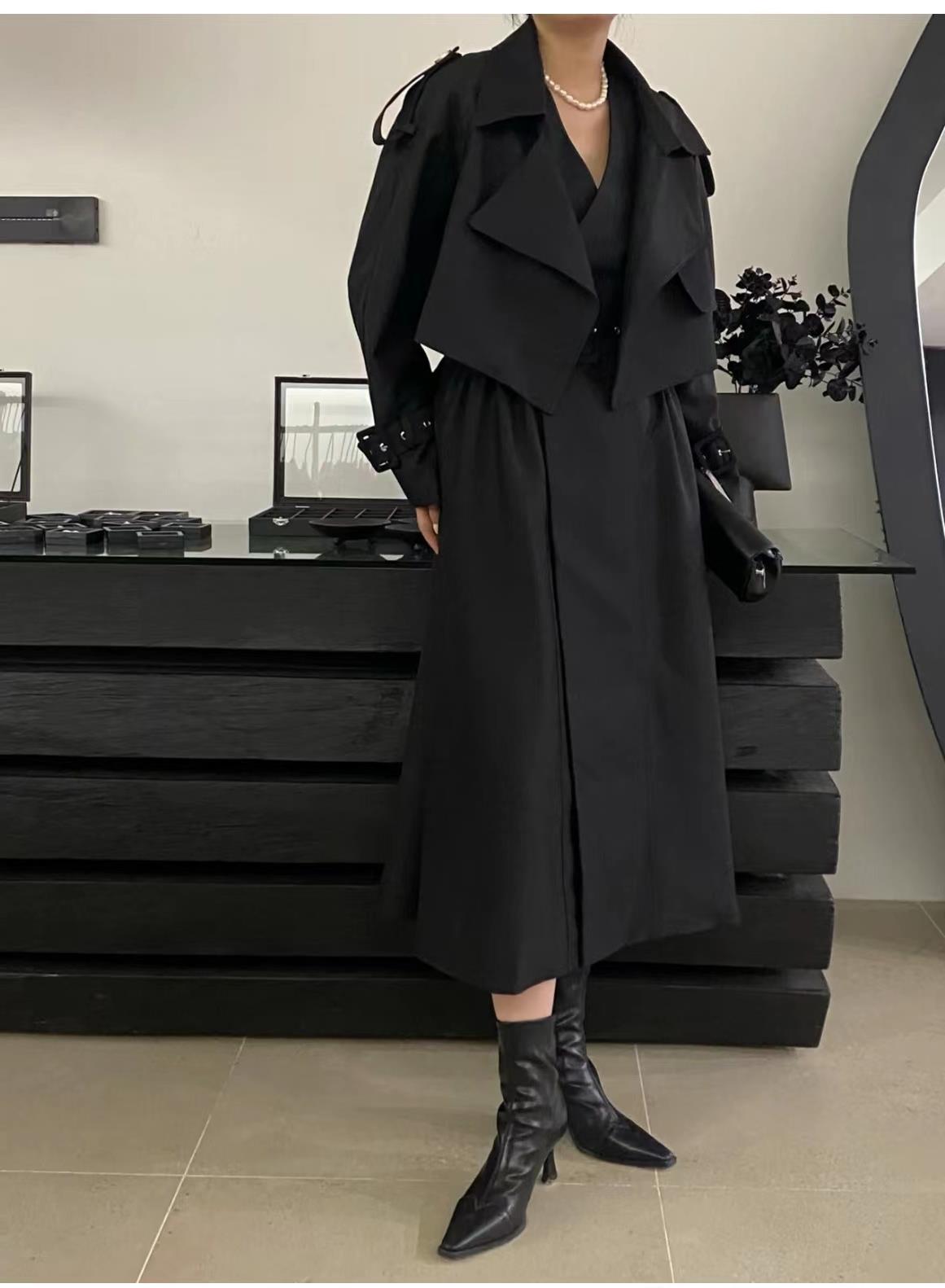 Elegant Temperament Hundreds Of Sleeveless Dresses Plus Trench Coat Set