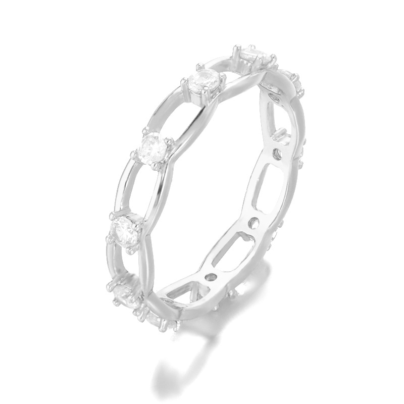 European And American Ins Cold Wind Jewelry Hollow Zircon Geometry