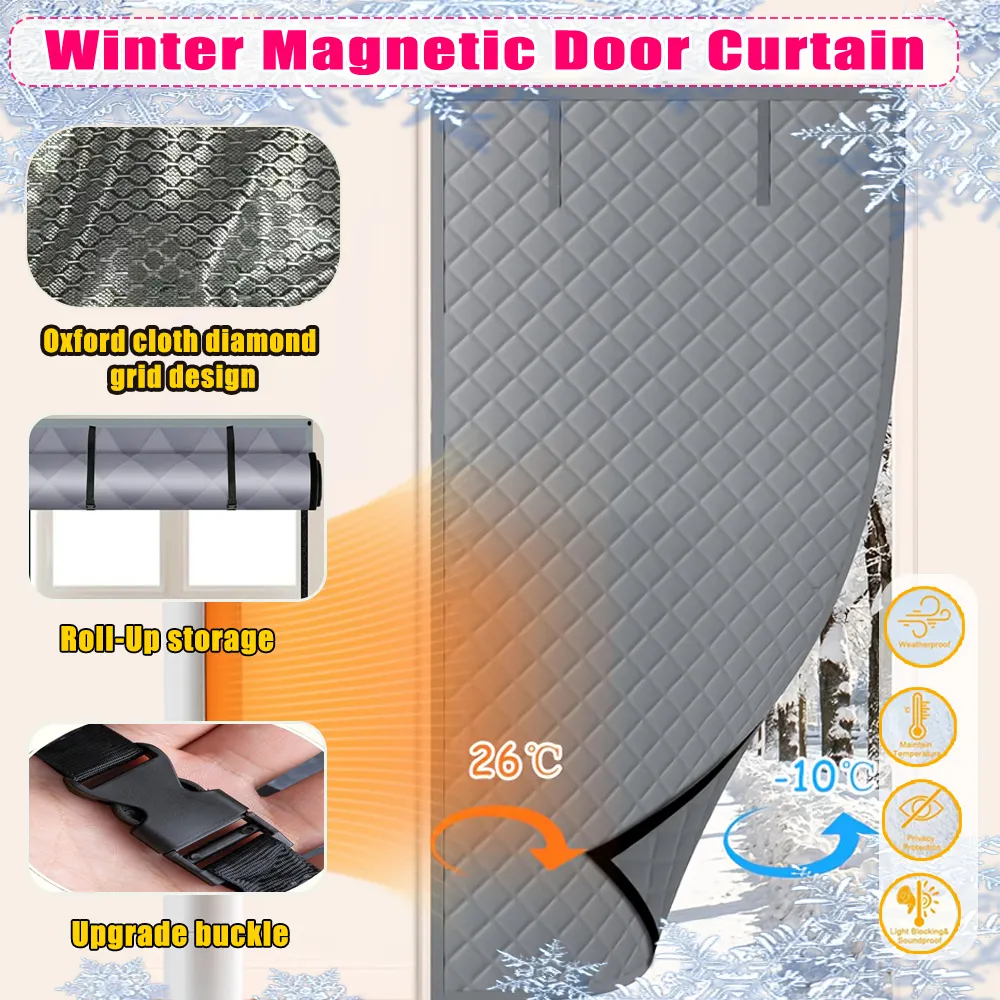 Winter Magnetic Thermal Insulated Door Curtain, Thick