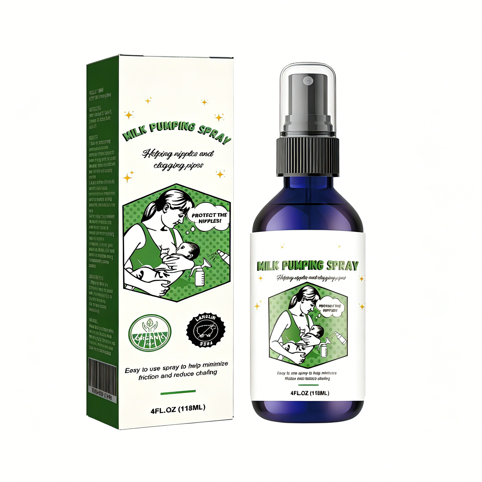 Breast Pumping Spray, Natural Nipple Care Lubricant For Breastfeeding, Soothes Soreness & Reduces Friction