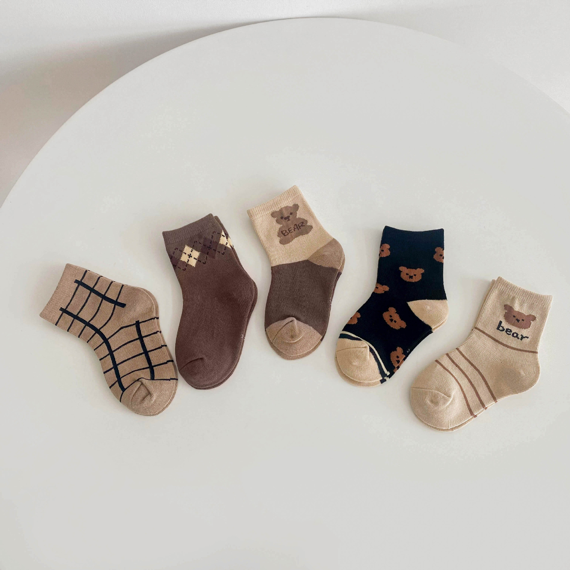 Children's New Cotton Cartoon Korean Alphabet Dinosaur Socks