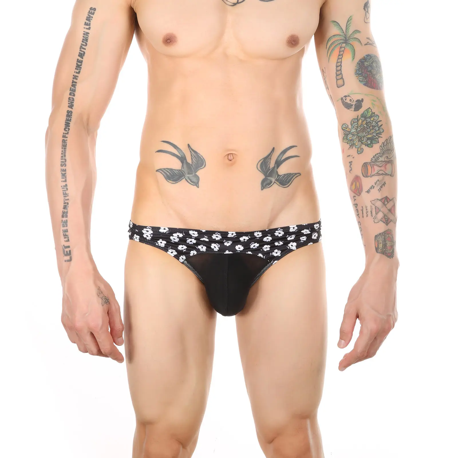 Men's See-through Mesh Panties Big Bag Low