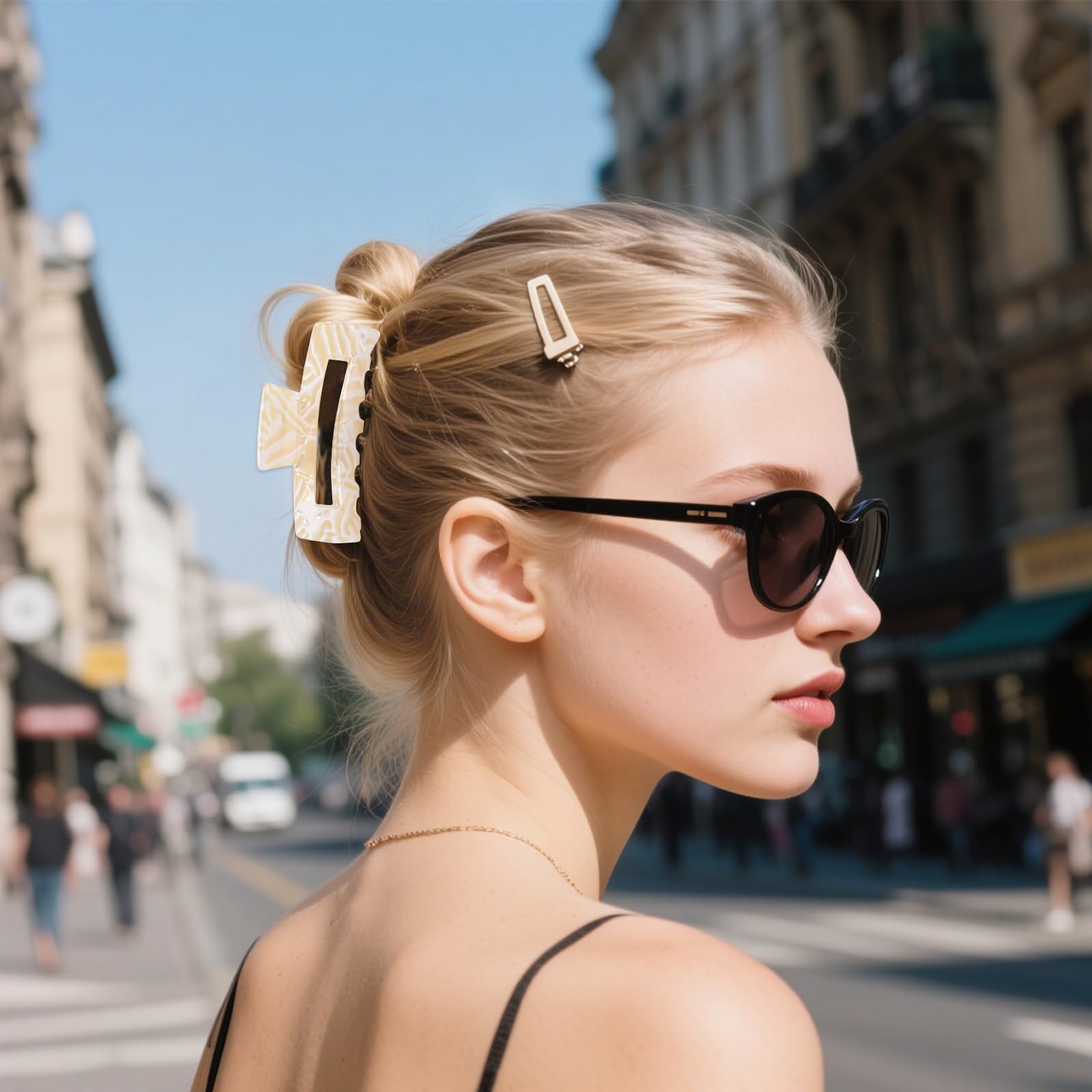 4Pcs Tortoise Hair Claw Clips, Acetate Hair Claw Clip Acrylic French Hair Banana Barrettes Jaw Clips, Stylish Hair Accessories For Women 3.15 Inch Fashion Strong Hold For Thick Thin Hair,442-9838-G14 — foto 3
