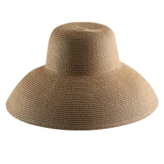 Big Brim Straw Hat On The Beach With Sun Protection And Sunshade - Khaki - View 1