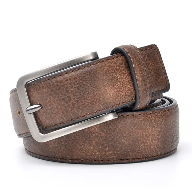 Men's Belt Retro Casual Pin Buckle Belt Dark Brown - Shop at LoveMi